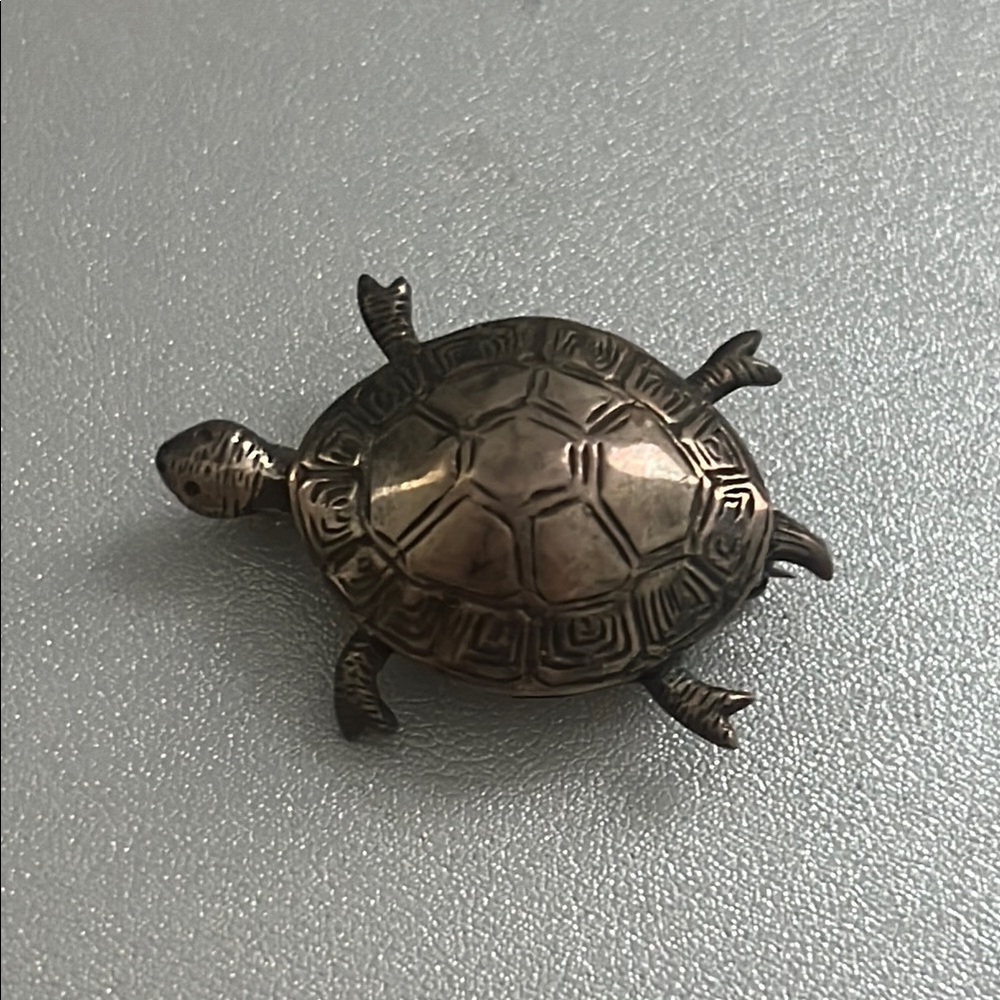 Vintage Sterling Silver .925 Turtle Brooch